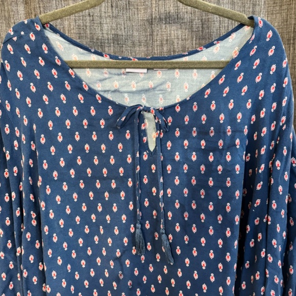 Laura Scott Women's Top Blue Red SZ 3X Boho - Picture 2 of 11